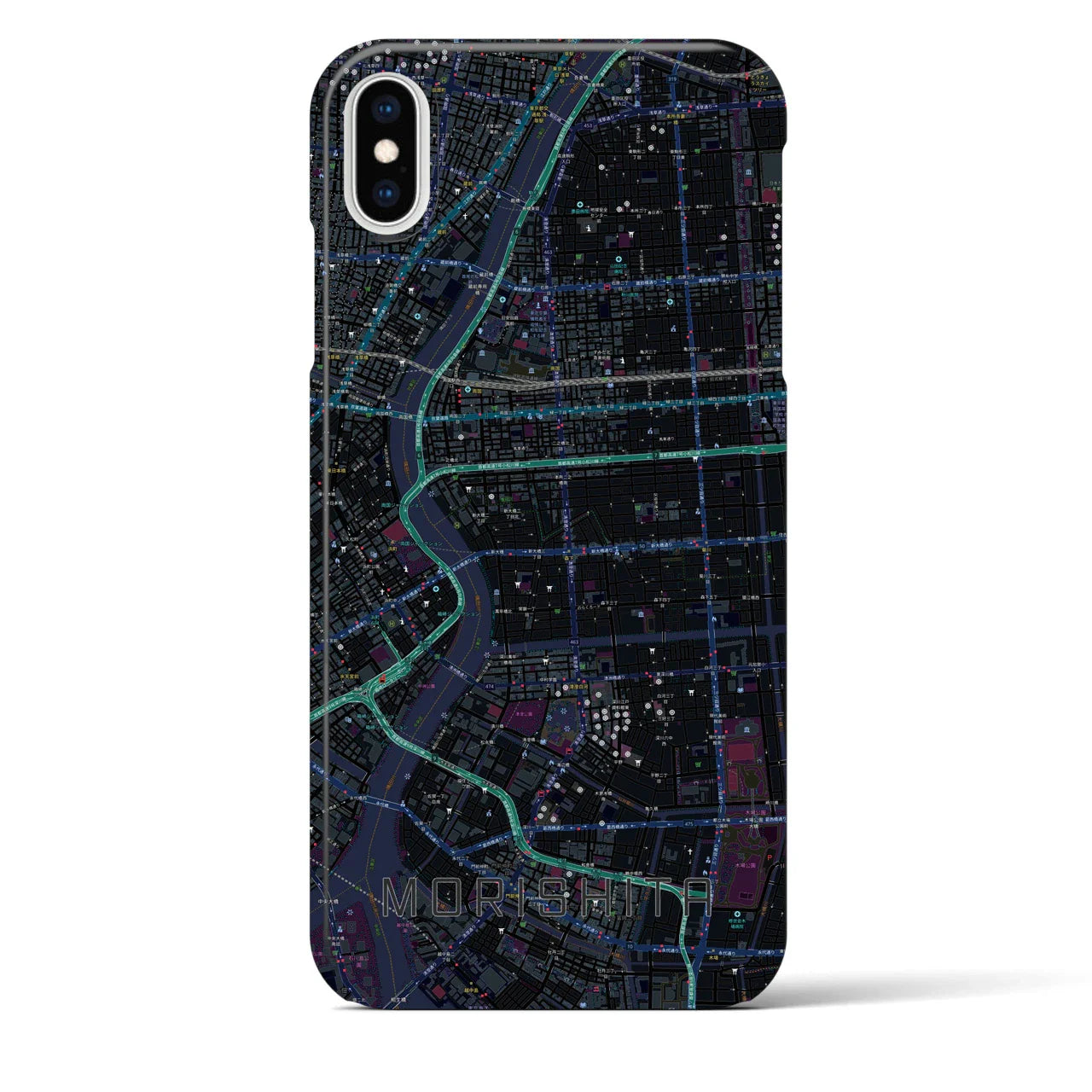 【森下(東京都)】地図柄iPhoneケース(バックカバータイプ)