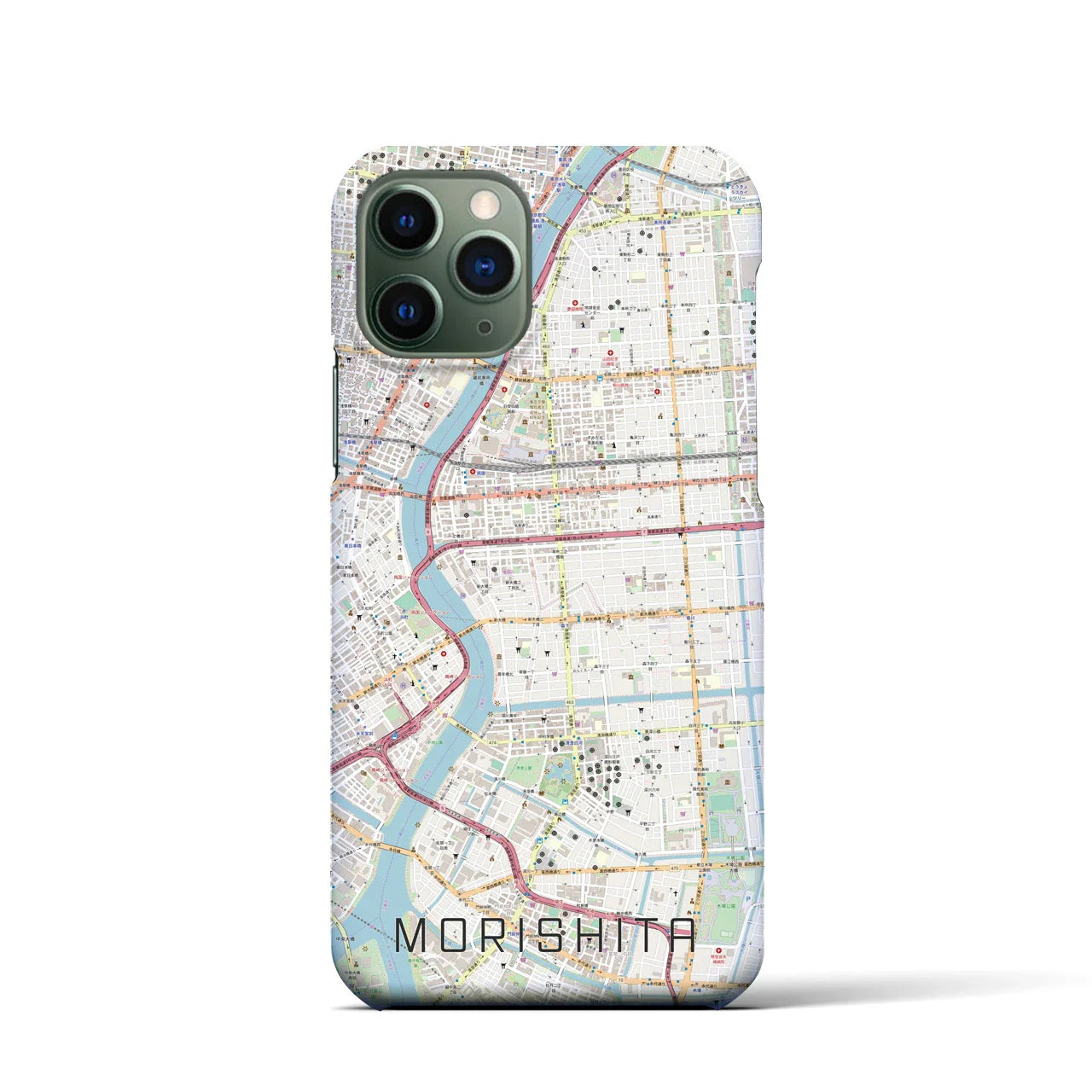 【森下(東京都)】地図柄iPhoneケース(バックカバータイプ)