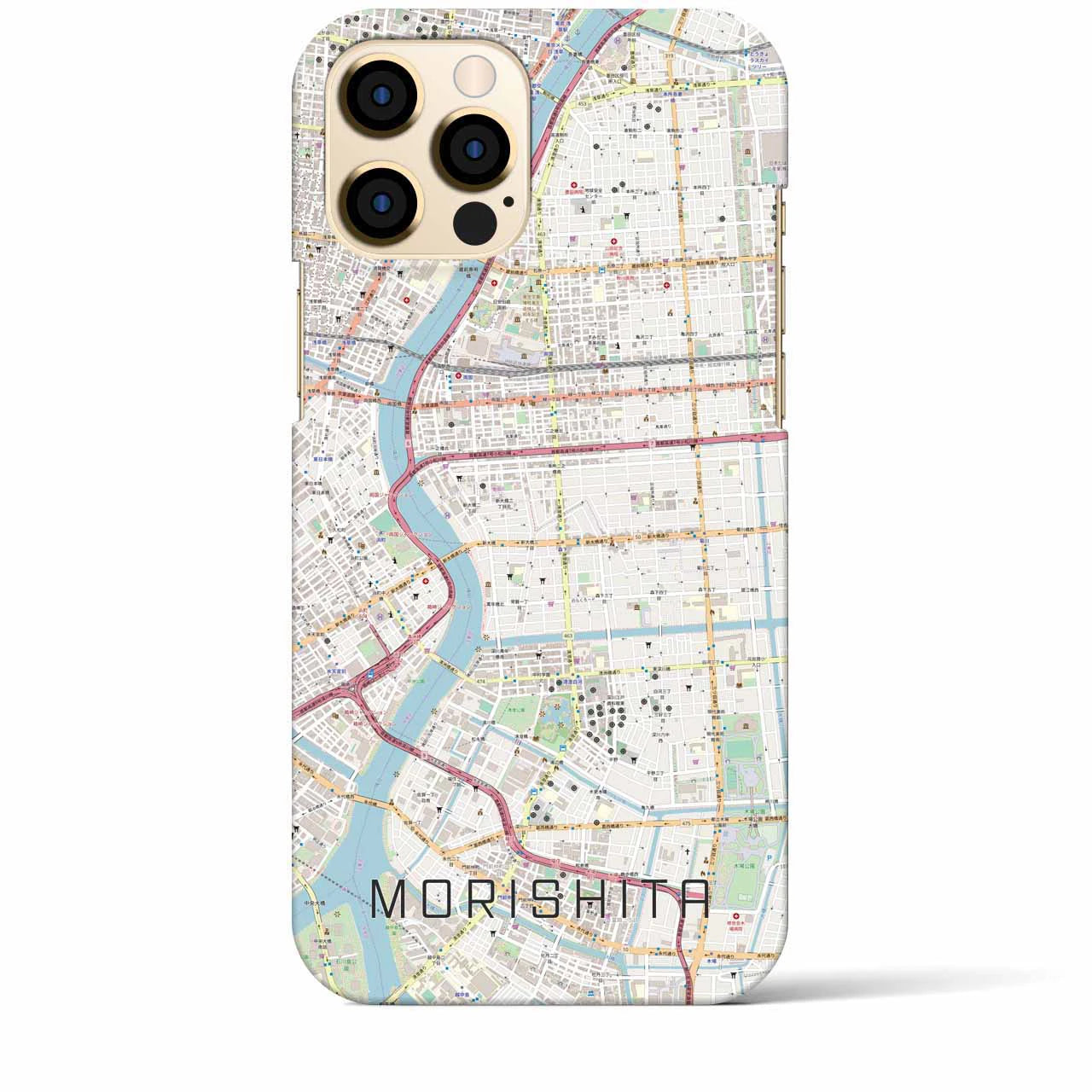 【森下(東京都)】地図柄iPhoneケース(バックカバータイプ)