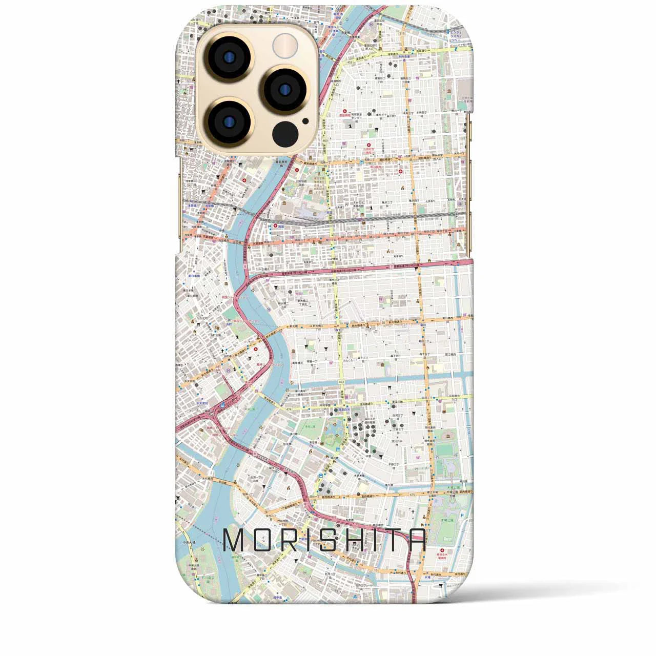 【森下(東京都)】地図柄iPhoneケース(バックカバータイプ)