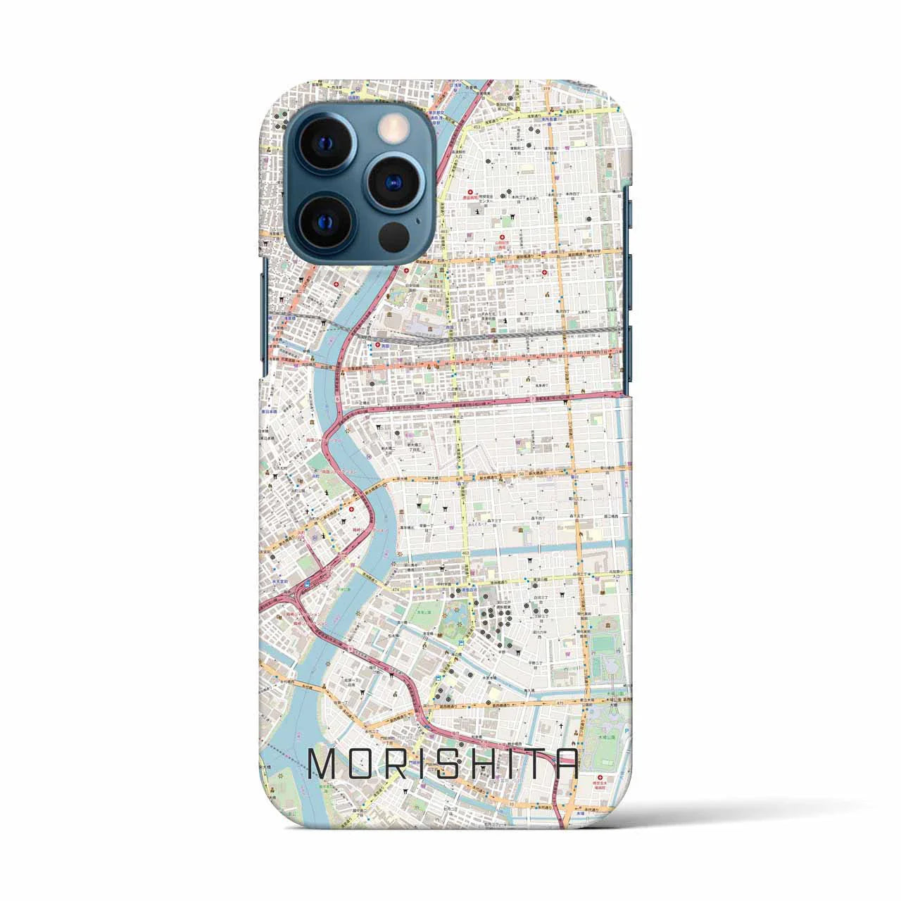 【森下(東京都)】地図柄iPhoneケース(バックカバータイプ)