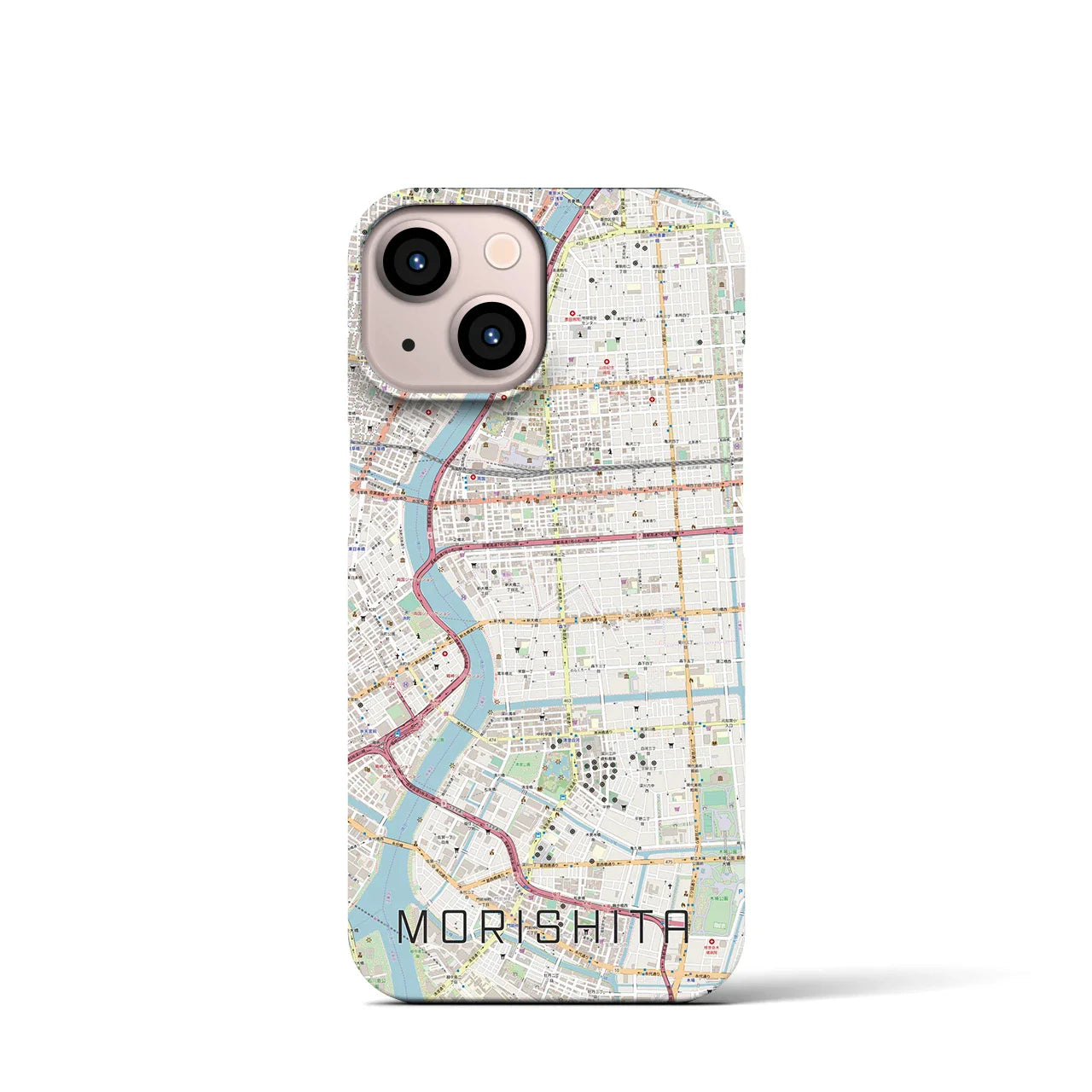【森下(東京都)】地図柄iPhoneケース(バックカバータイプ)
