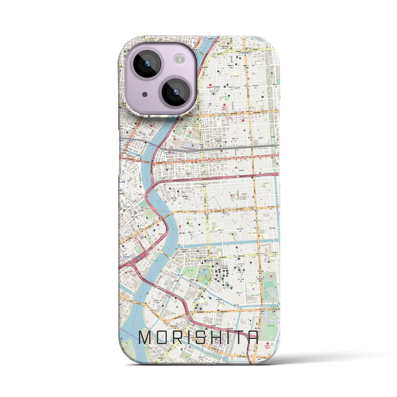 【森下(東京都)】地図柄iPhoneケース(バックカバータイプ)