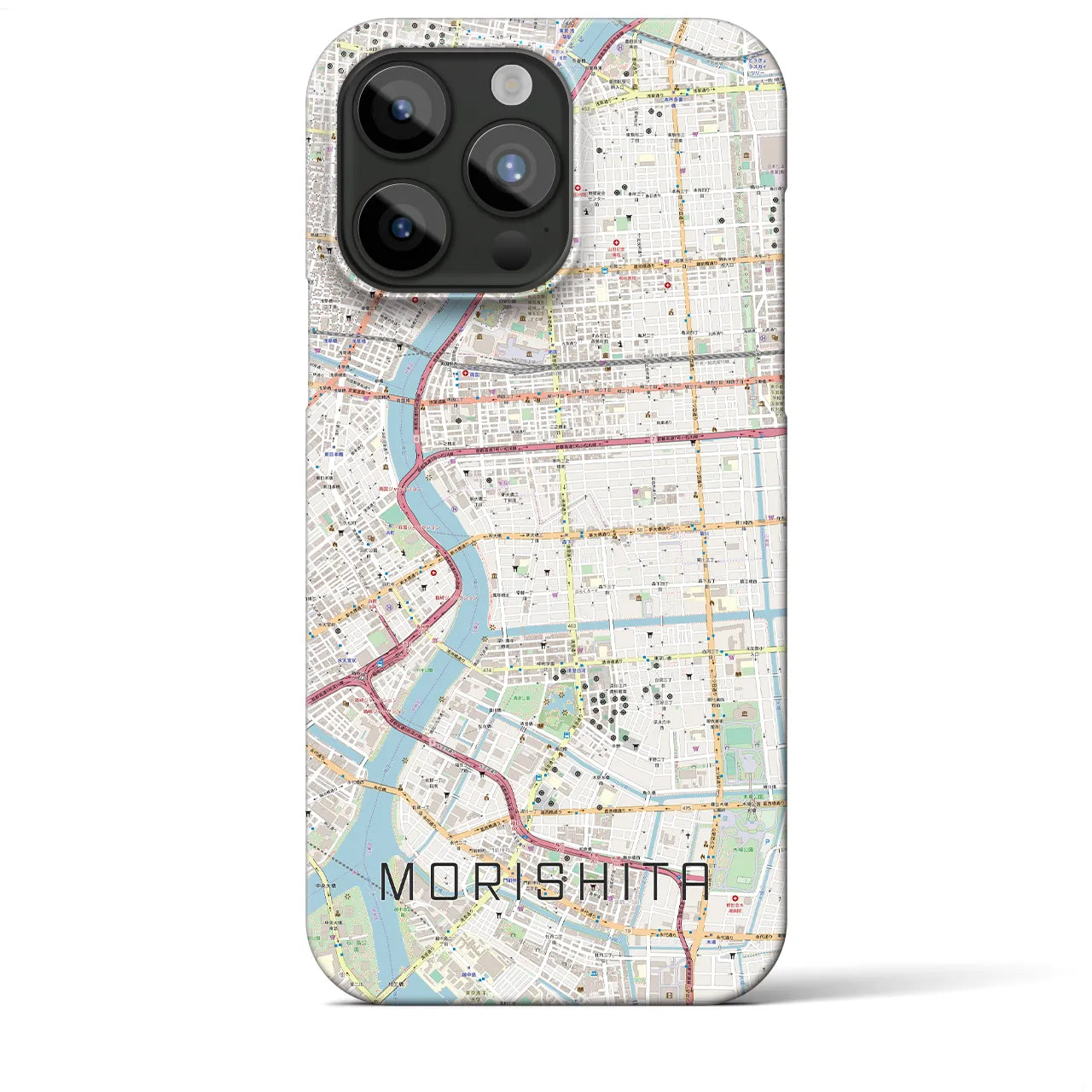 【森下(東京都)】地図柄iPhoneケース(バックカバータイプ)
