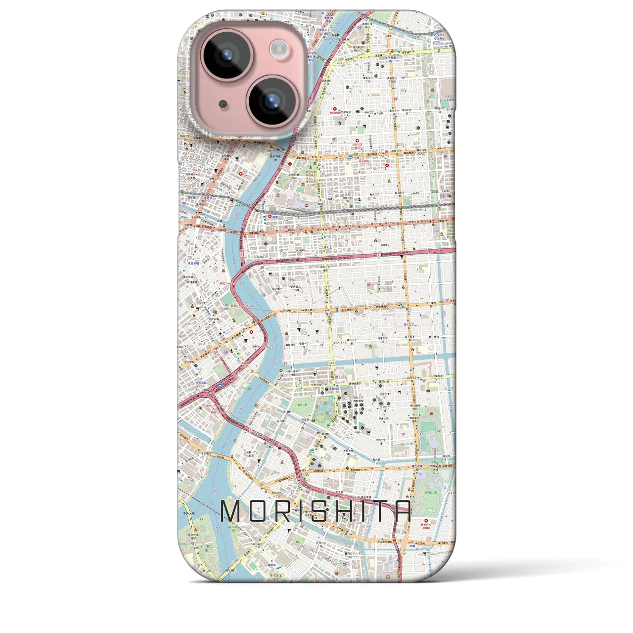 【森下(東京都)】地図柄iPhoneケース(バックカバータイプ)