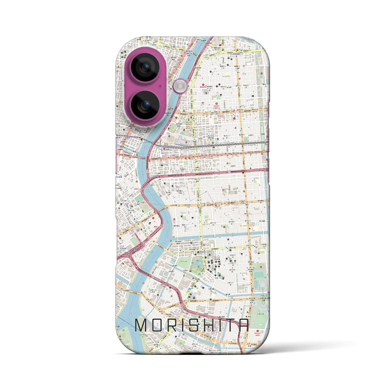 【森下(東京都)】地図柄iPhoneケース(バックカバータイプ)
