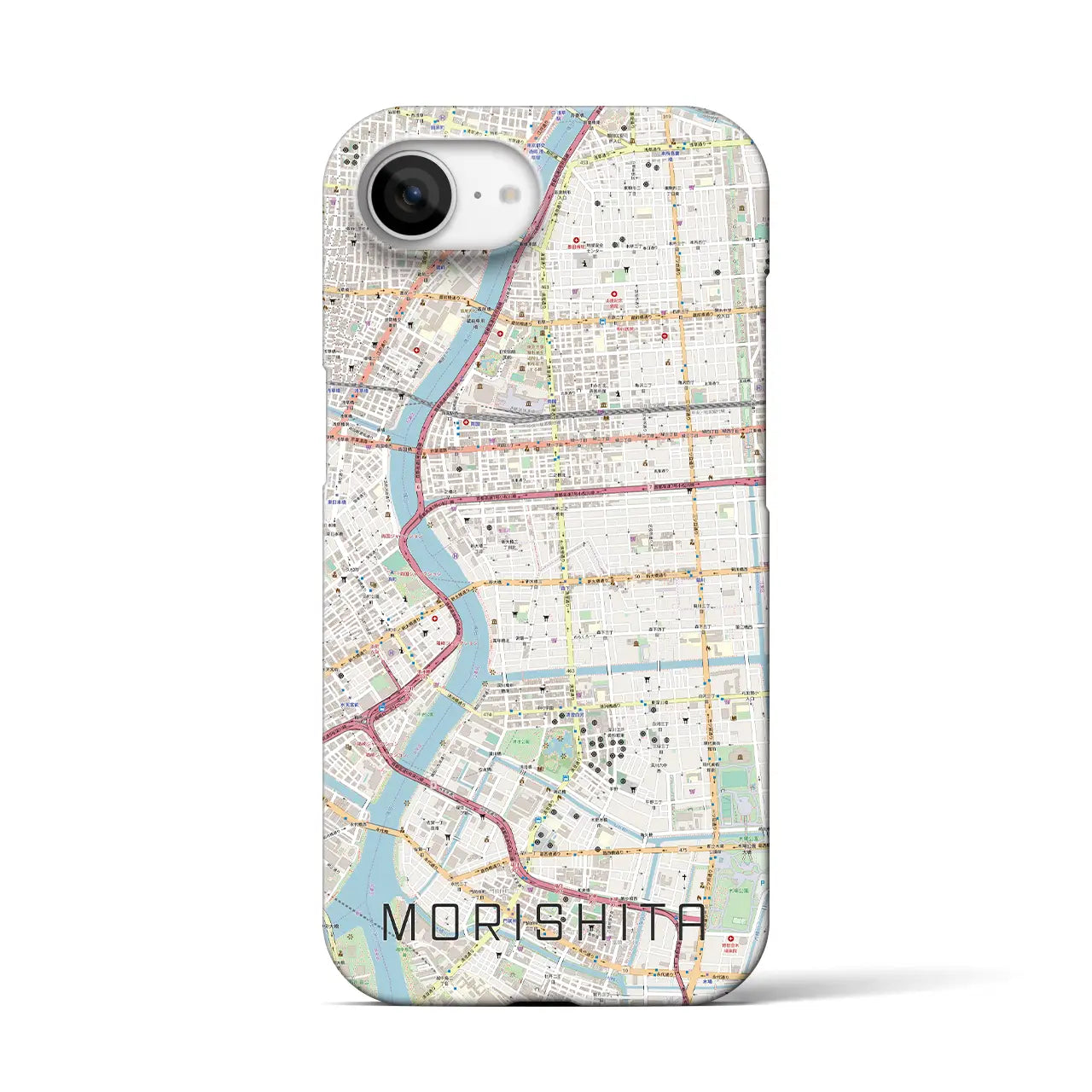 【森下(東京都)】地図柄iPhoneケース(バックカバータイプ)