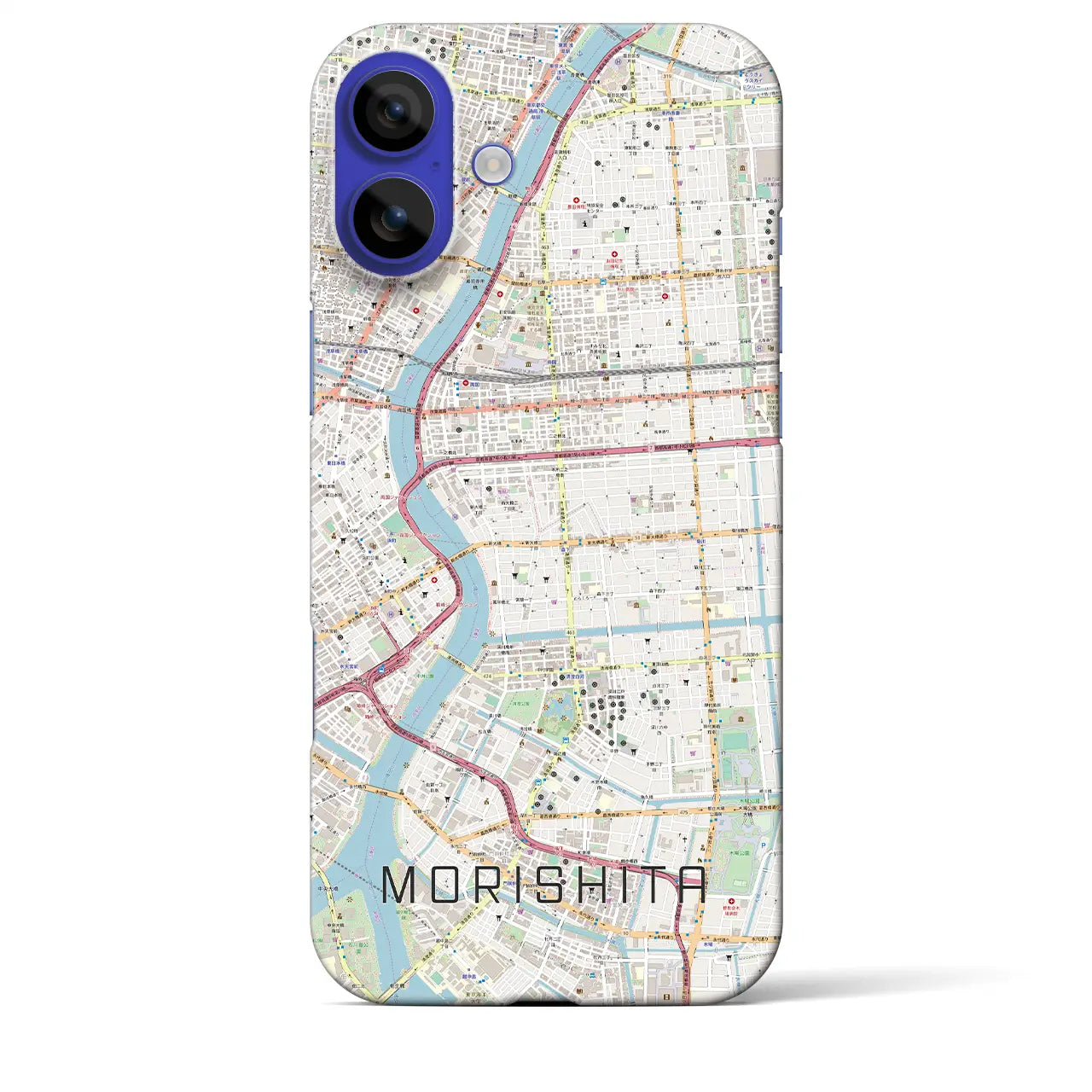 【森下(東京都)】地図柄iPhoneケース(バックカバータイプ)ナチュラル・iPhone 16 Pro Max 用