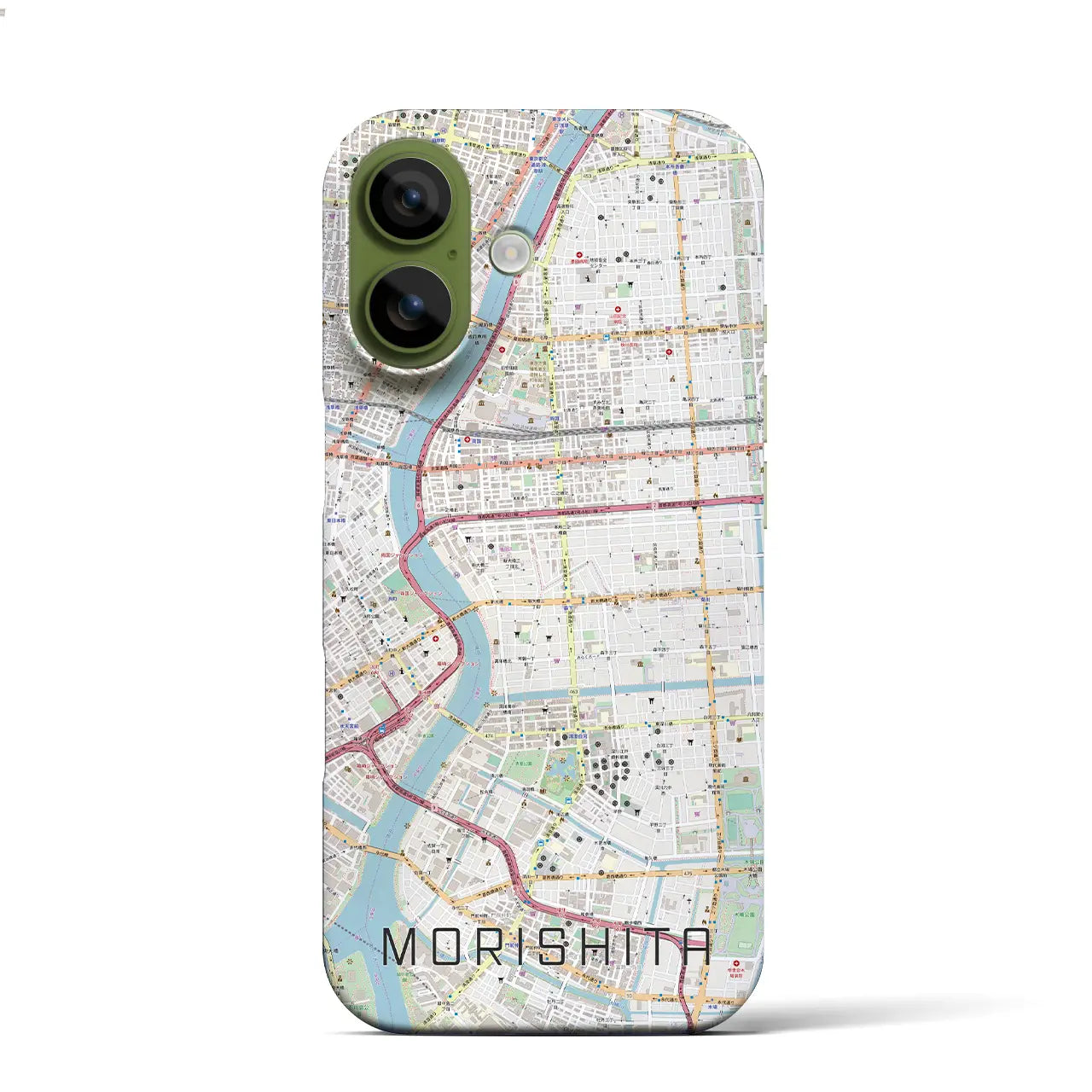 【森下(東京都)】地図柄iPhoneケース(バックカバータイプ)