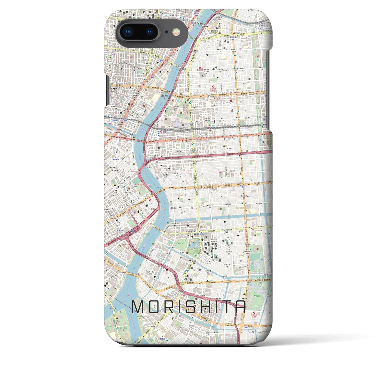 【森下(東京都)】地図柄iPhoneケース(バックカバータイプ)