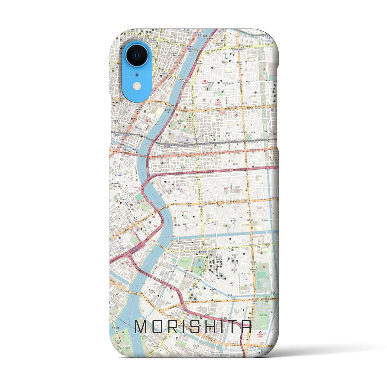 【森下(東京都)】地図柄iPhoneケース(バックカバータイプ)