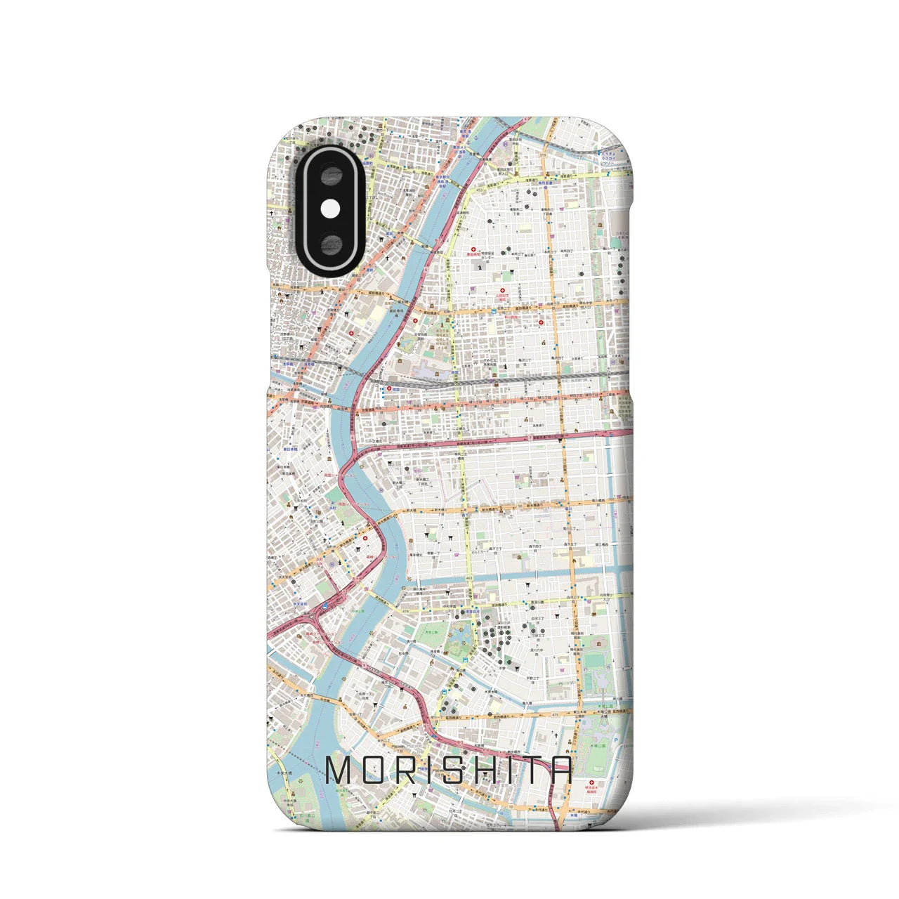 【森下(東京都)】地図柄iPhoneケース(バックカバータイプ)