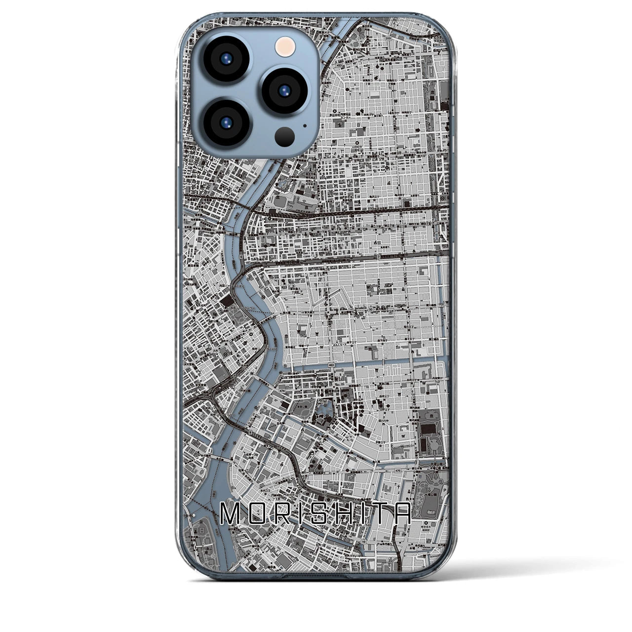 【森下(東京都)】地図柄iPhoneケース(クリアタイプ)