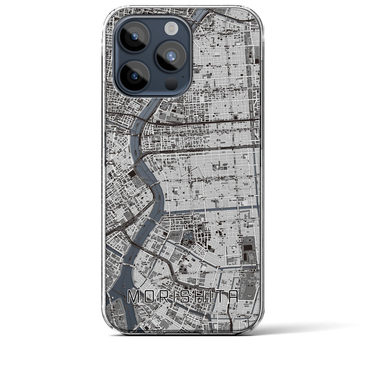 【森下(東京都)】地図柄iPhoneケース(クリアタイプ)