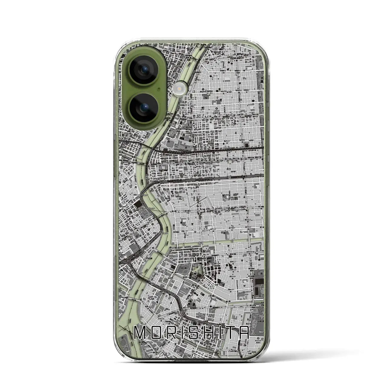 【森下(東京都)】地図柄iPhoneケース(クリアタイプ)モノトーン・iPhone 17 Pro Max 用