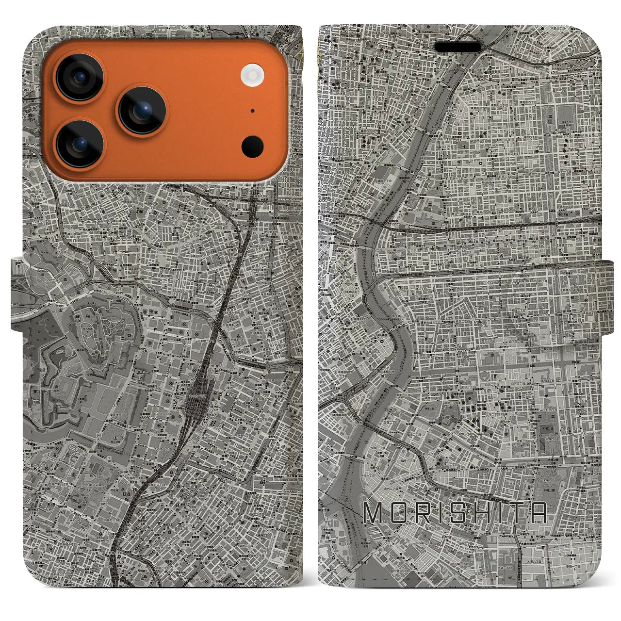 【森下(東京都)】地図柄iPhoneケース(手帳タイプ)