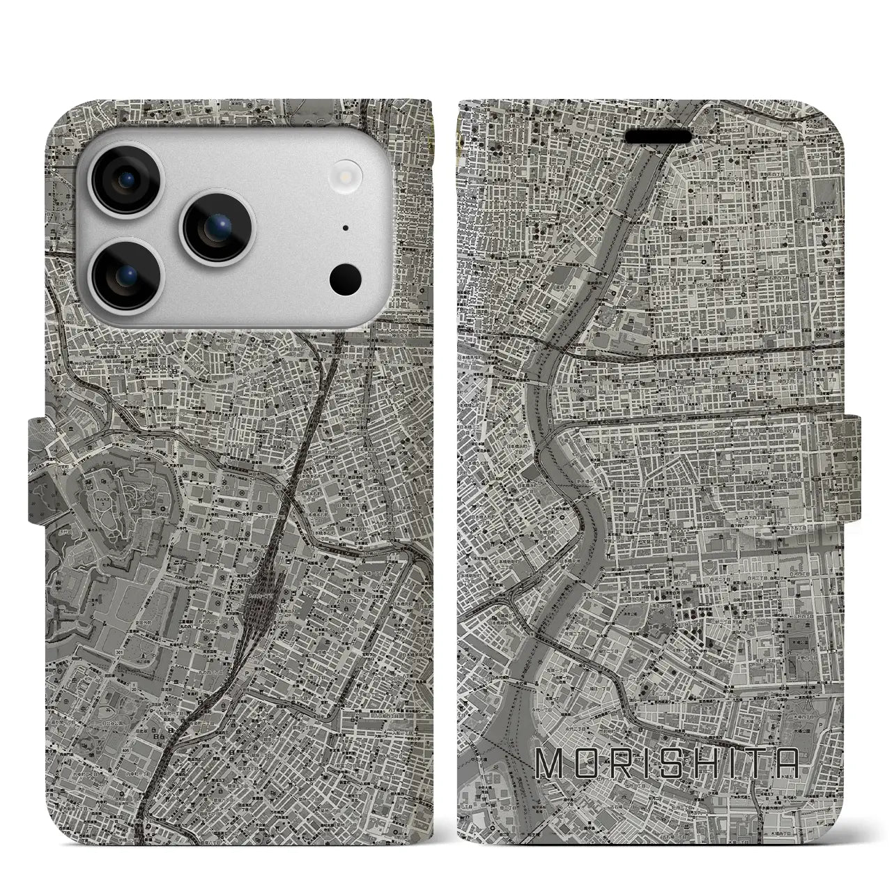 【森下(東京都)】地図柄iPhoneケース(手帳タイプ)