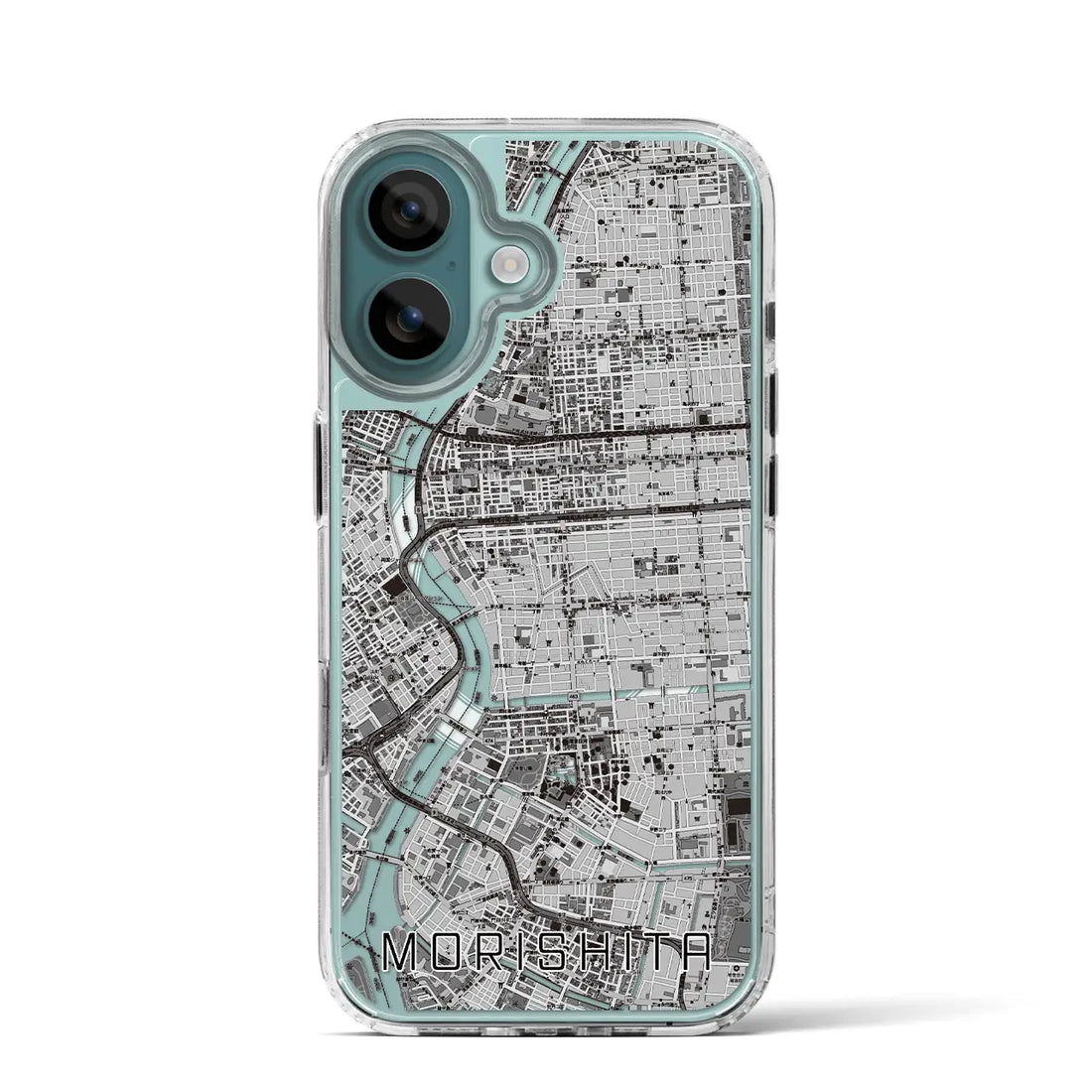 【森下(東京都)】地図柄iPhoneケース(MagSafeタイプ)モノトーン・iPhone 16 Pro 用