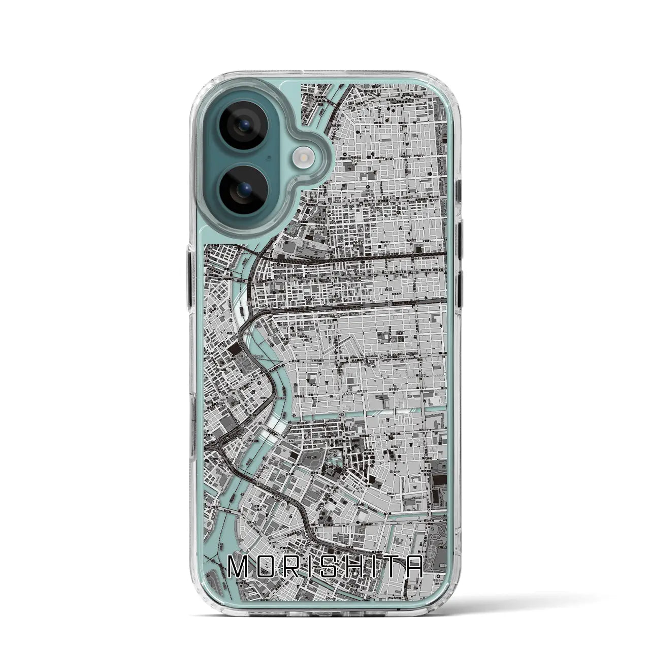 【森下(東京都)】地図柄iPhoneケース(MagSafeタイプ)モノトーン・iPhone 16 Pro 用