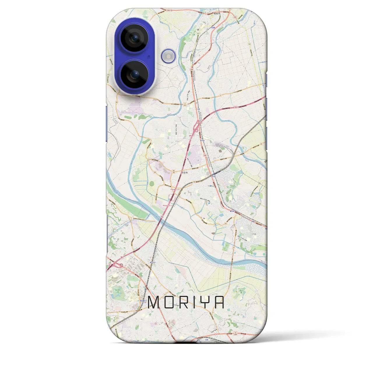 【守谷(茨城県)】地図柄iPhoneケース(バックカバータイプ)ナチュラル・iPhone 16 Pro Max 用