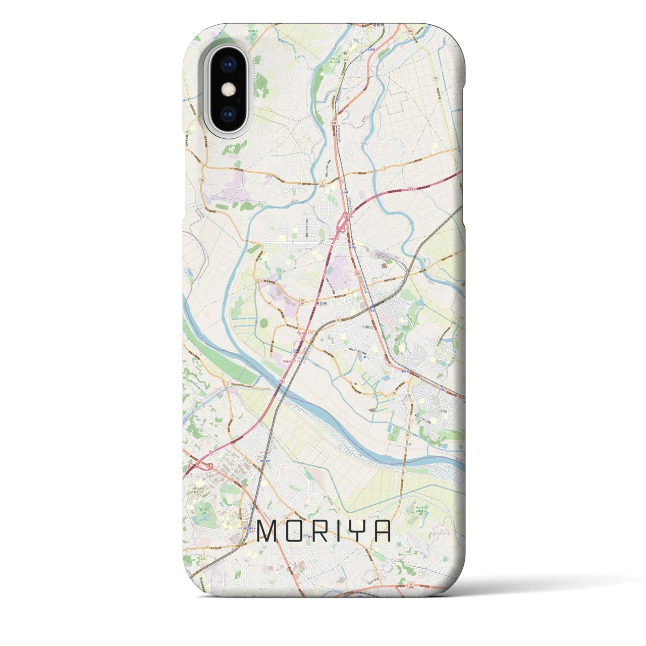 【守谷(茨城県)】地図柄iPhoneケース(バックカバータイプ)