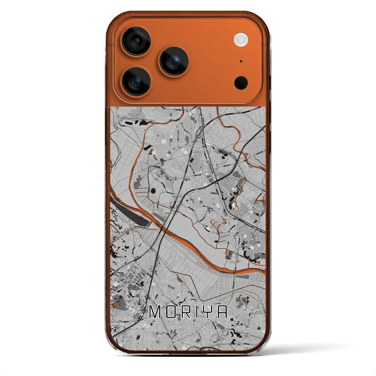 【守谷(茨城県)】地図柄iPhoneケース(クリアタイプ)モノトーン・iPhone 17 Pro Max 用
