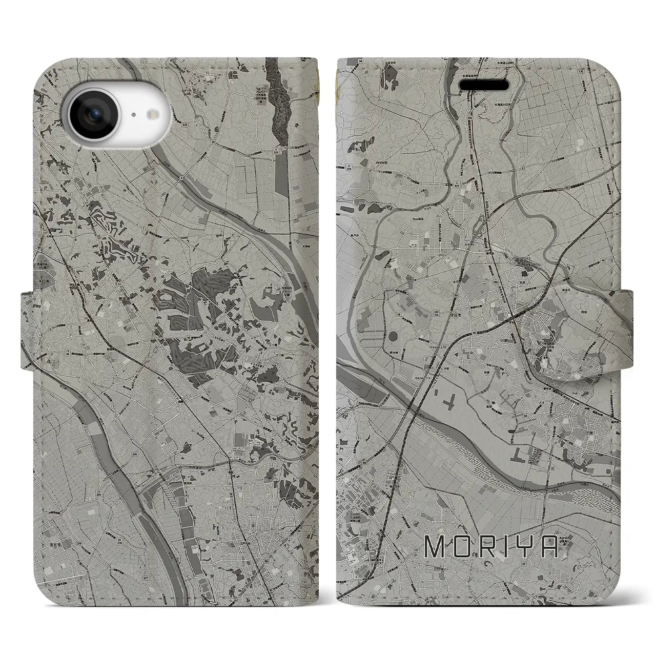 【守谷(茨城県)】地図柄iPhoneケース(手帳タイプ)