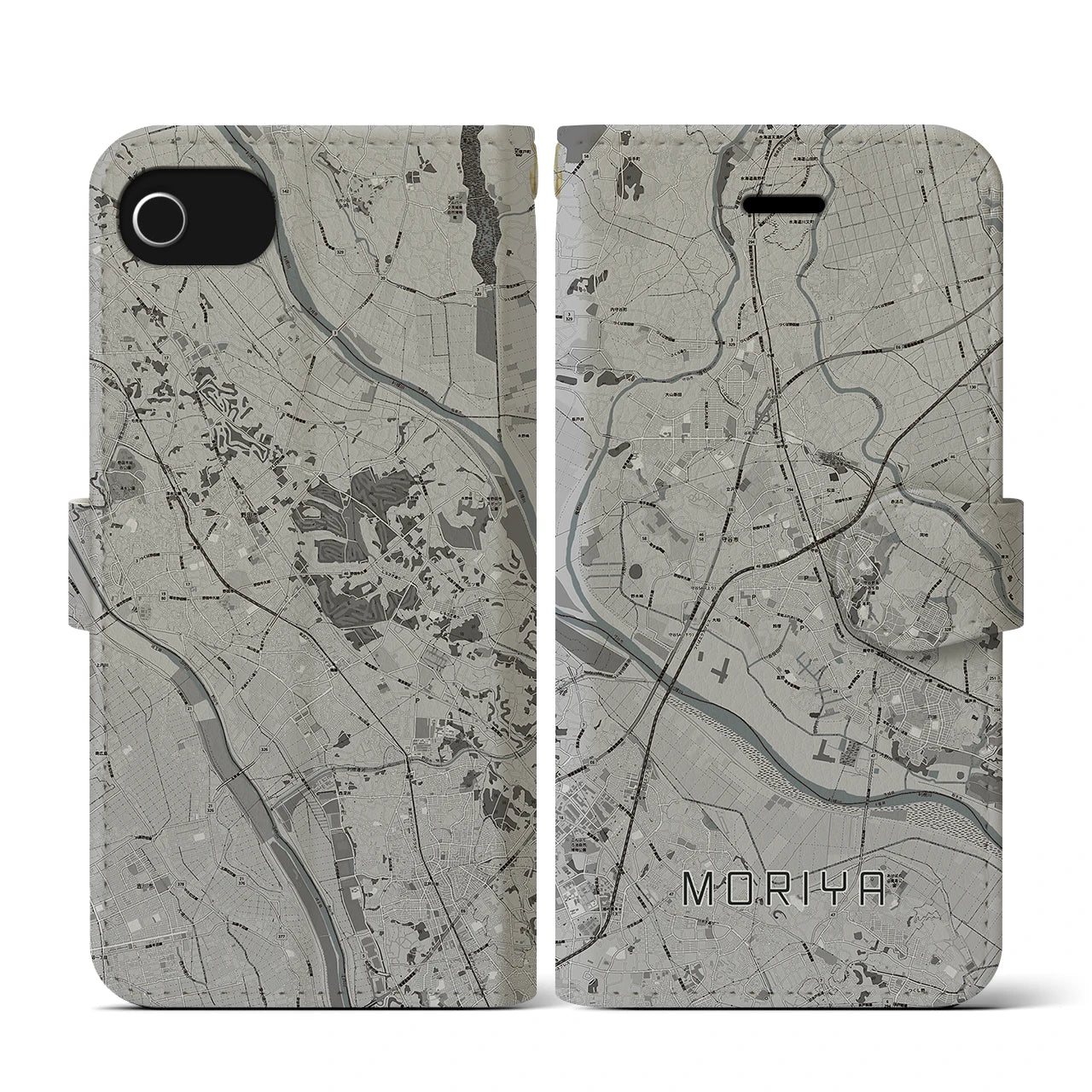 【守谷(茨城県)】地図柄iPhoneケース(手帳タイプ)