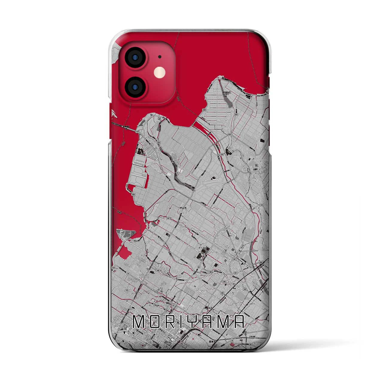 【守山(滋賀県)】地図柄iPhoneケース(クリアタイプ)