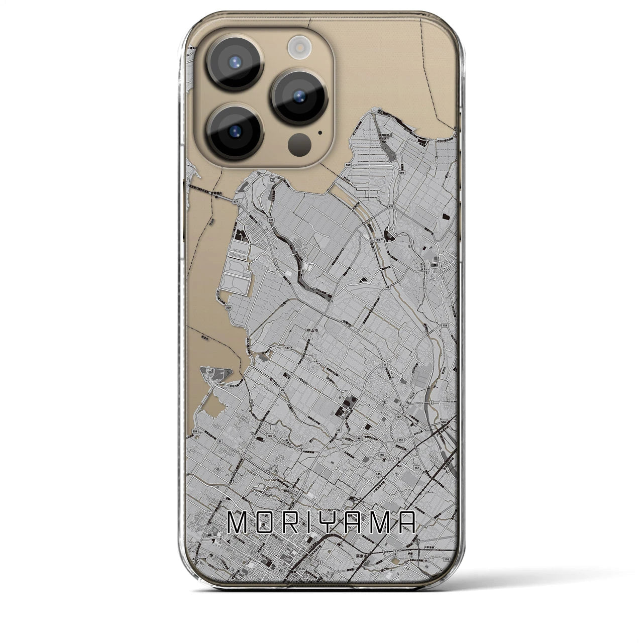 【守山(滋賀県)】地図柄iPhoneケース(クリアタイプ)