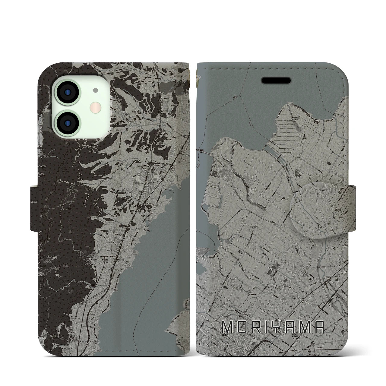 【守山(滋賀県)】地図柄iPhoneケース(手帳タイプ)