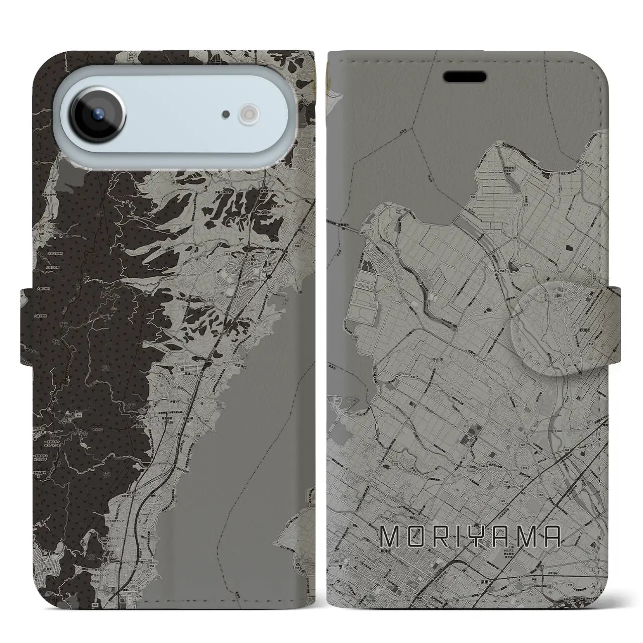 【守山(滋賀県)】地図柄iPhoneケース(手帳タイプ)