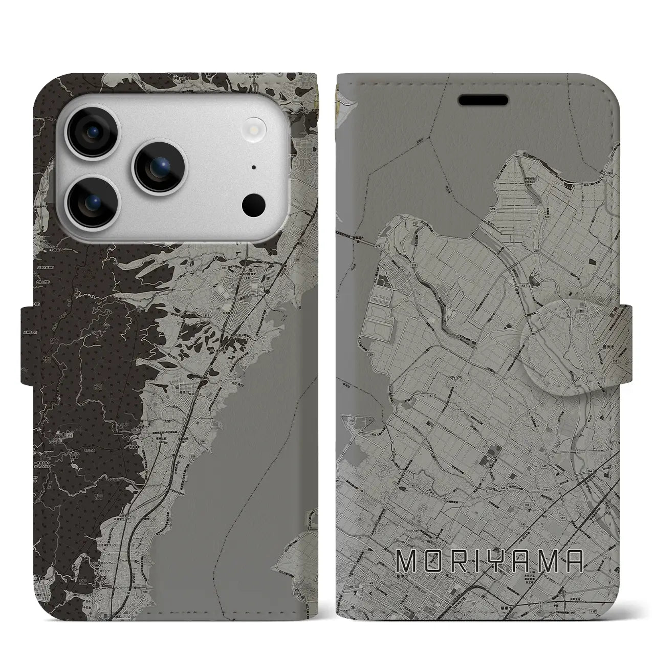 【守山(滋賀県)】地図柄iPhoneケース(手帳タイプ)