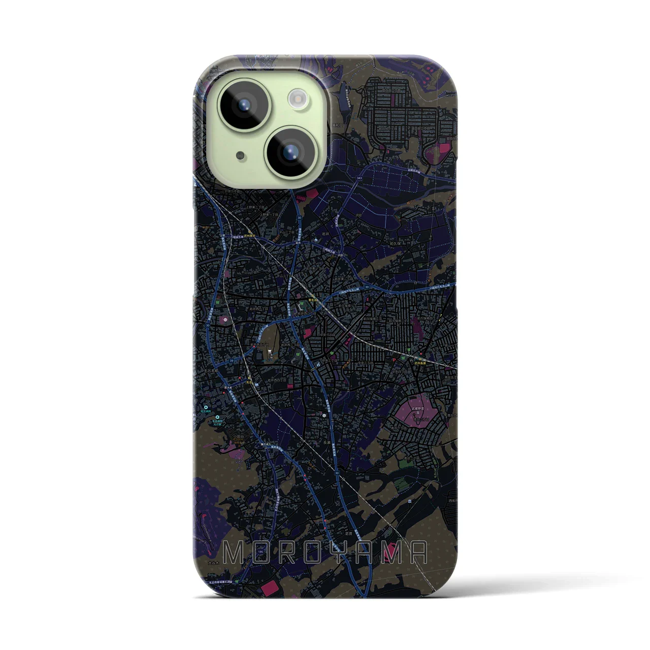 【毛呂山(埼玉県)】地図柄iPhoneケース(バックカバータイプ)