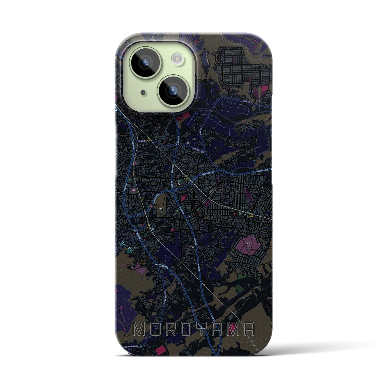 【毛呂山(埼玉県)】地図柄iPhoneケース(バックカバータイプ)