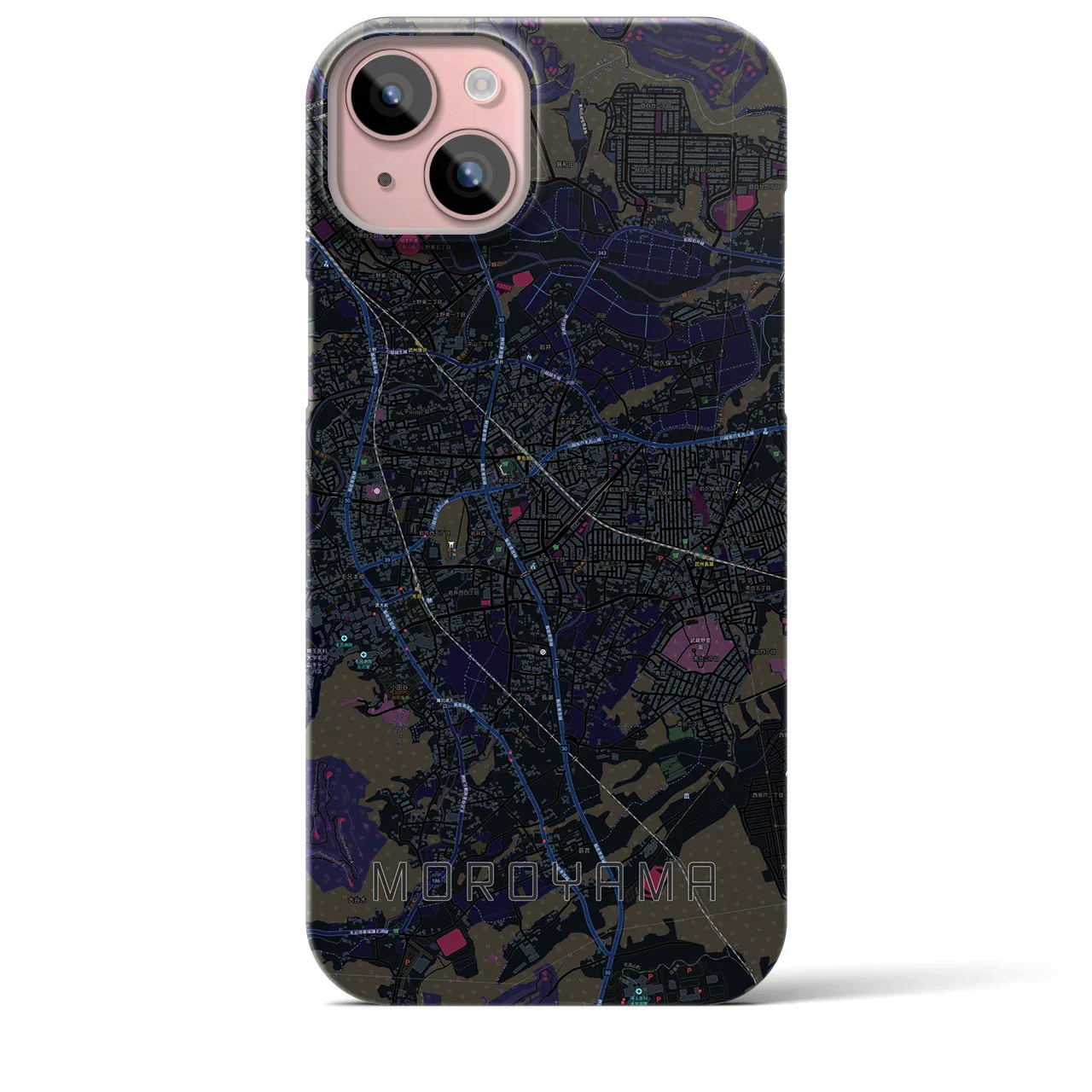 【毛呂山(埼玉県)】地図柄iPhoneケース(バックカバータイプ)