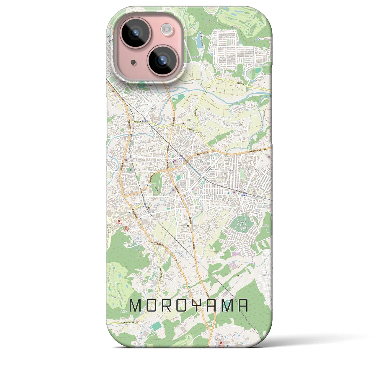 【毛呂山(埼玉県)】地図柄iPhoneケース(バックカバータイプ)