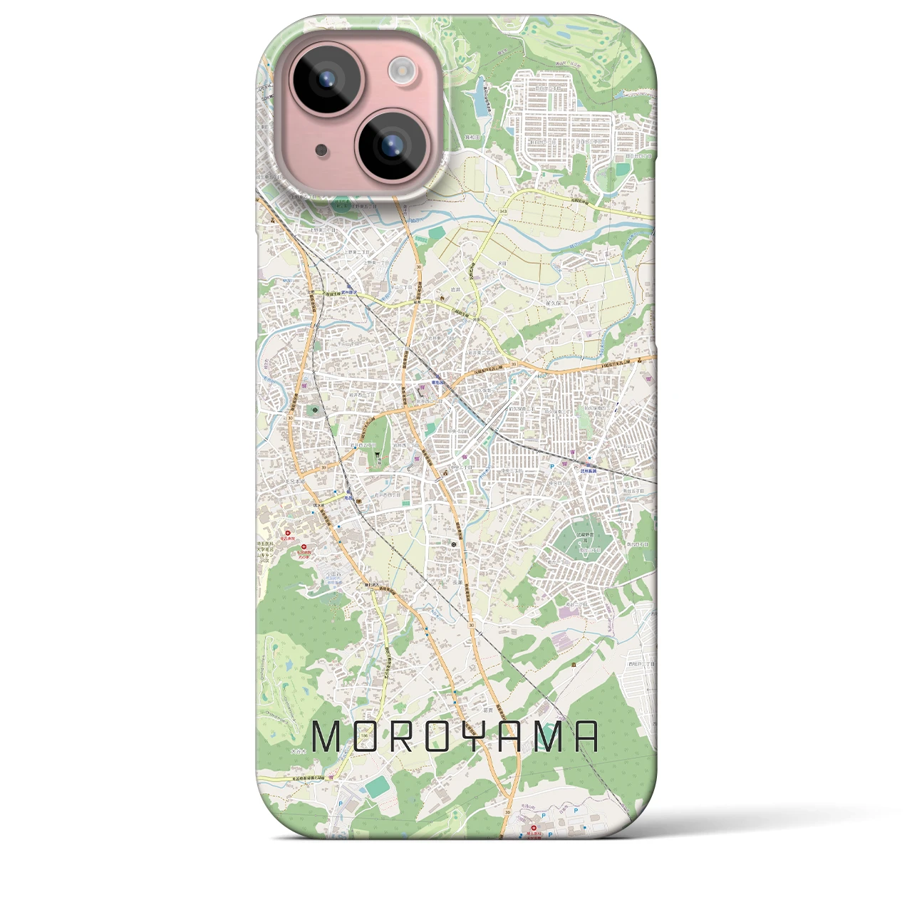 【毛呂山(埼玉県)】地図柄iPhoneケース(バックカバータイプ)