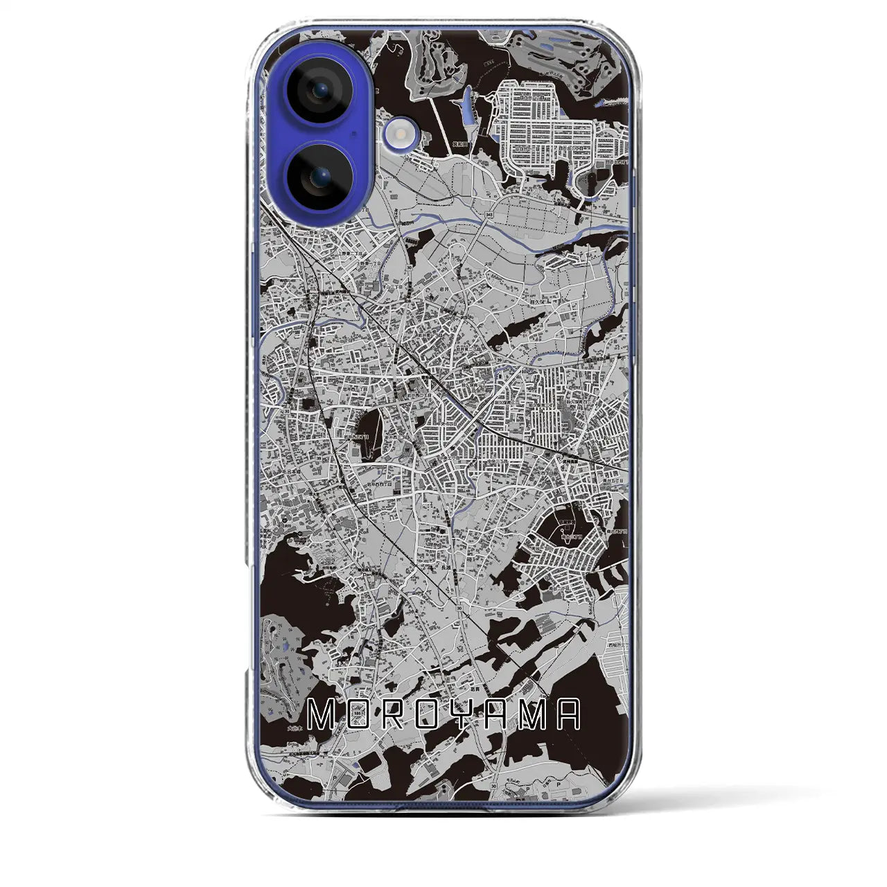 【毛呂山(埼玉県)】地図柄iPhoneケース(クリアタイプ)モノトーン・iPhone 16 Pro Max 用