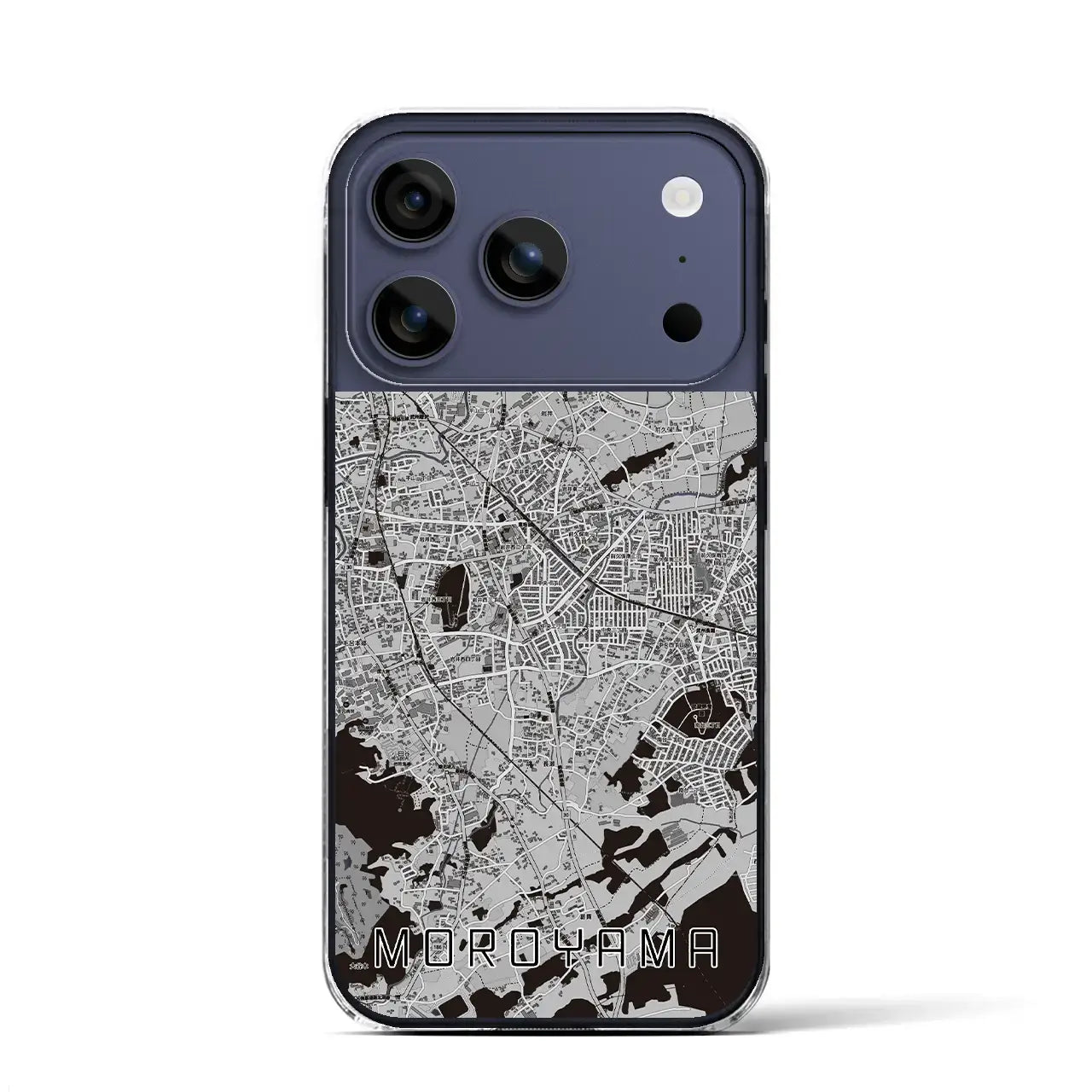 【毛呂山(埼玉県)】地図柄iPhoneケース(クリアタイプ)モノトーン・iPhone 17 Pro Max 用