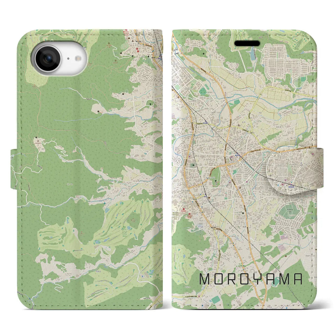 【毛呂山(埼玉県)】地図柄iPhoneケース(手帳タイプ)