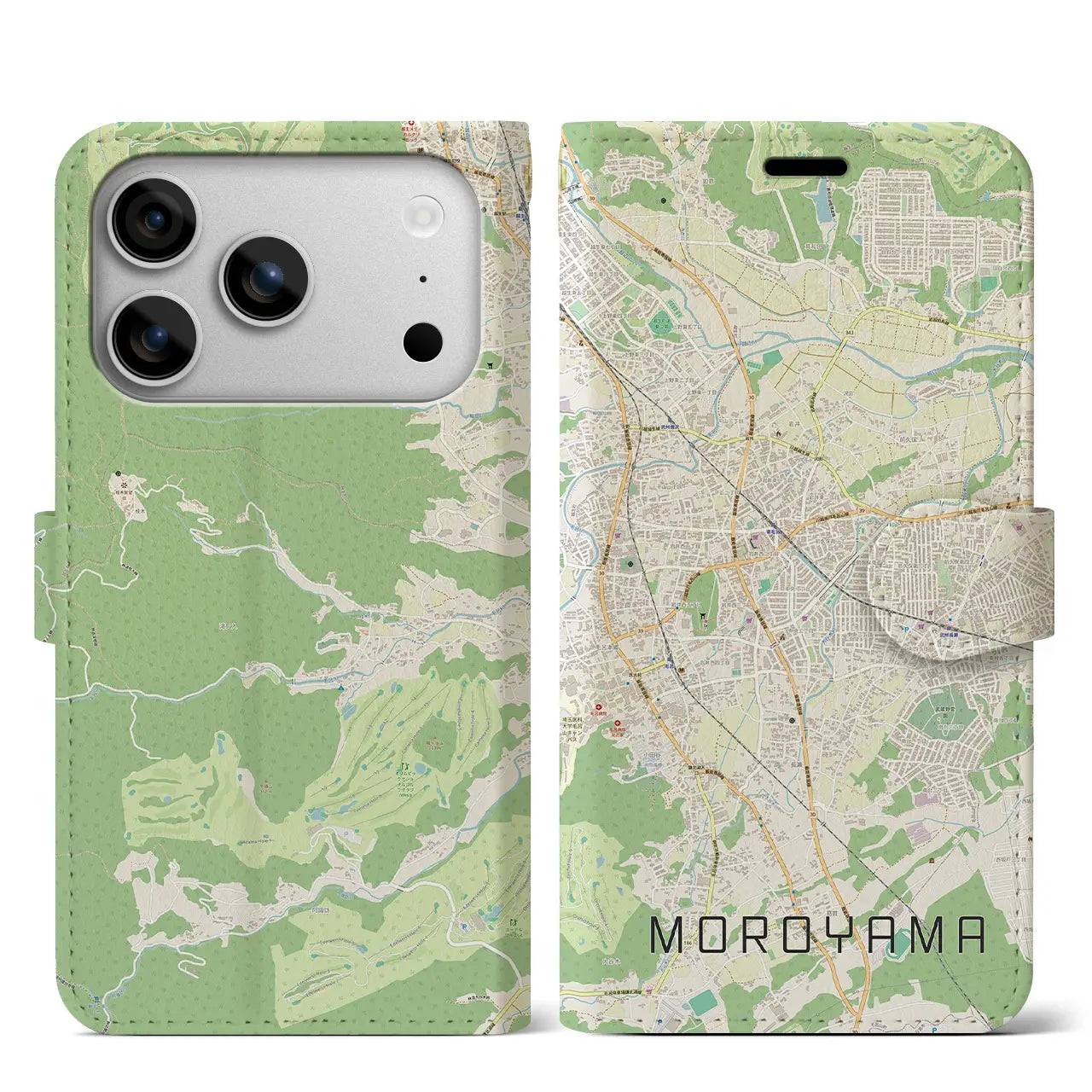 【毛呂山(埼玉県)】地図柄iPhoneケース(手帳タイプ)