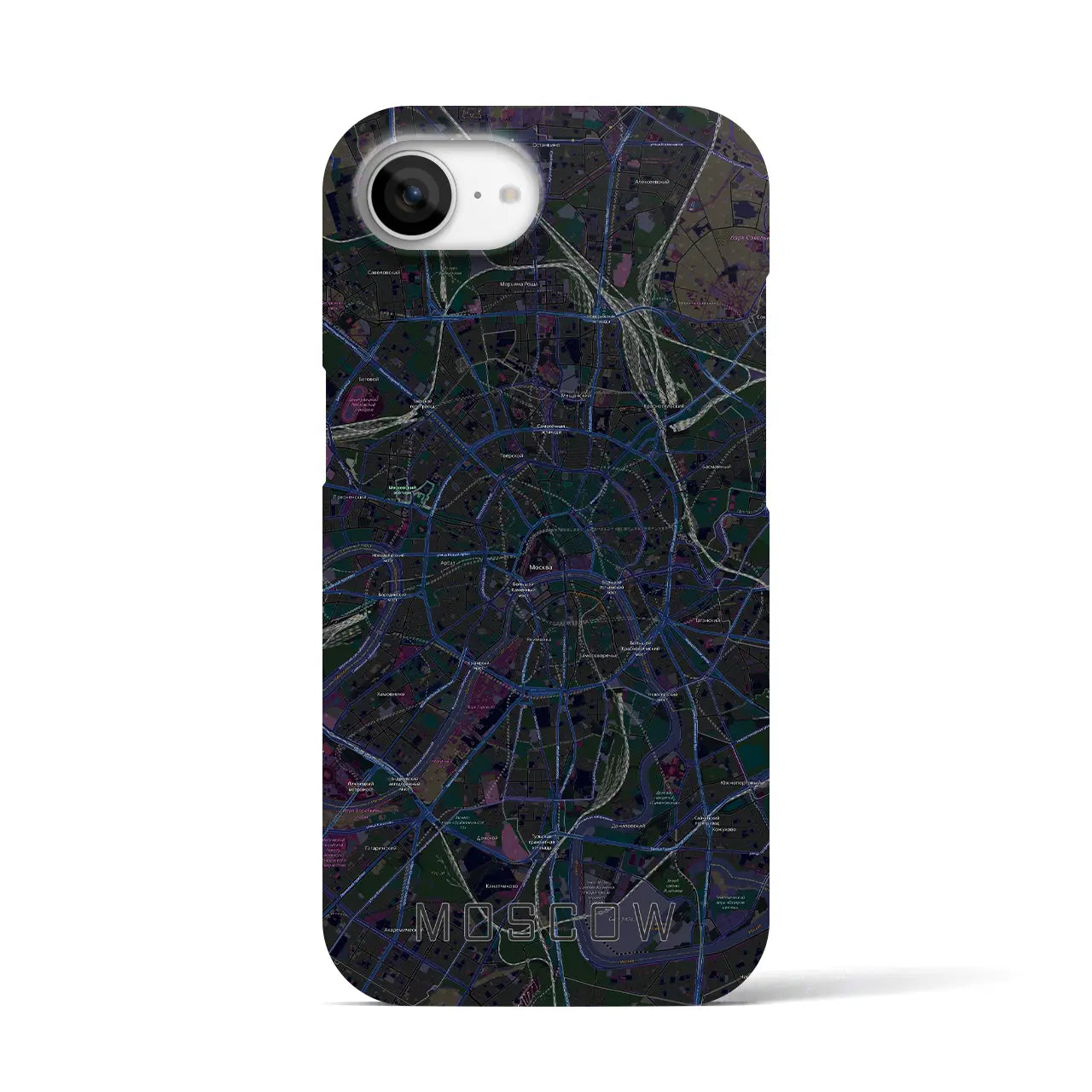 【モスクワ(ロシア)】地図柄iPhoneケース(バックカバータイプ)