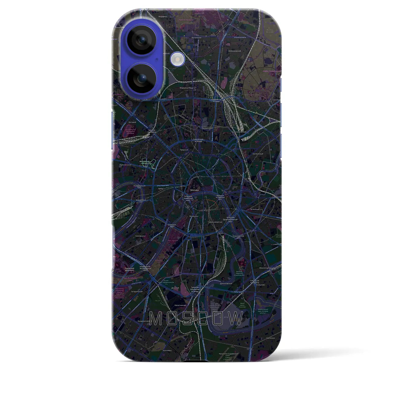 【モスクワ(ロシア)】地図柄iPhoneケース(バックカバータイプ)