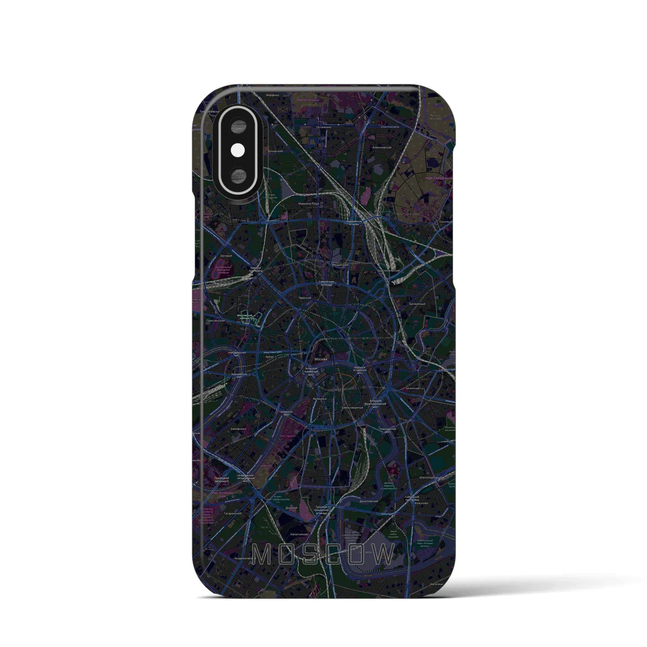 【モスクワ(ロシア)】地図柄iPhoneケース(バックカバータイプ)