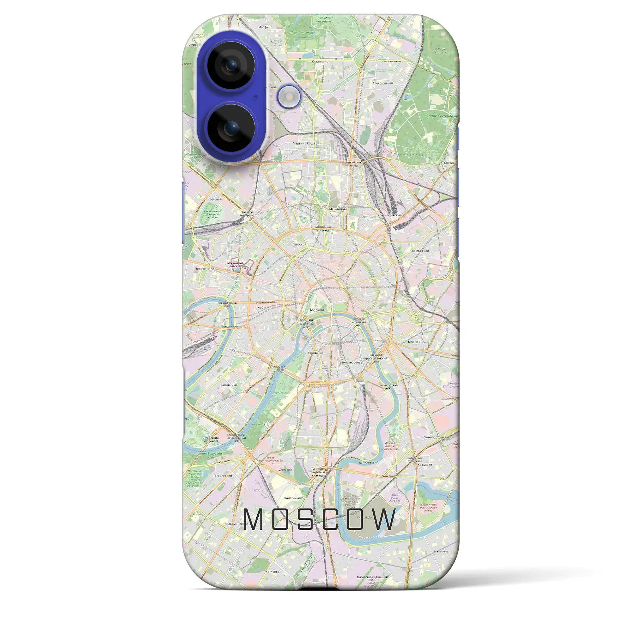 【モスクワ(ロシア)】地図柄iPhoneケース(バックカバータイプ)ナチュラル・iPhone 16 Pro Max 用