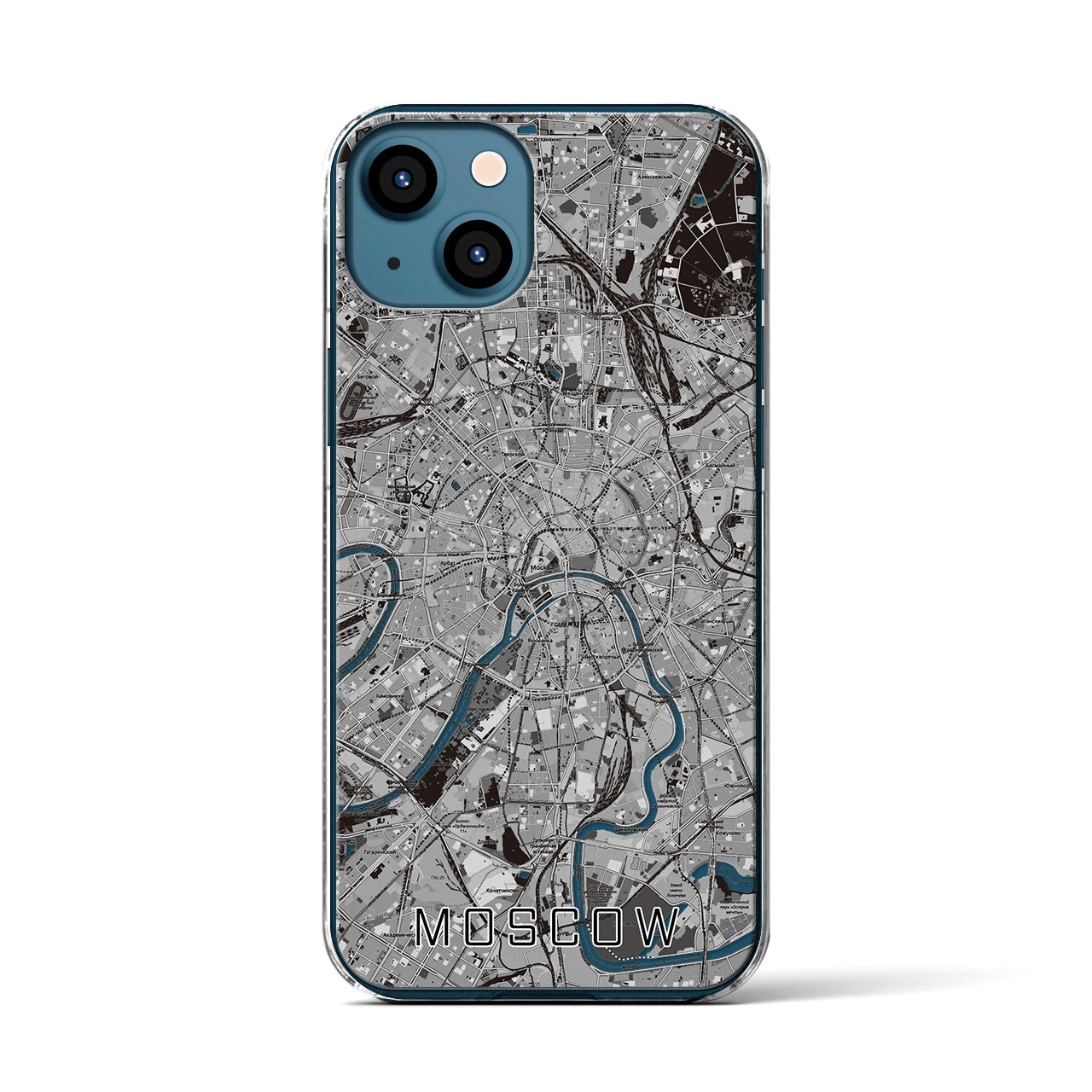 【モスクワ(ロシア)】地図柄iPhoneケース(クリアタイプ)