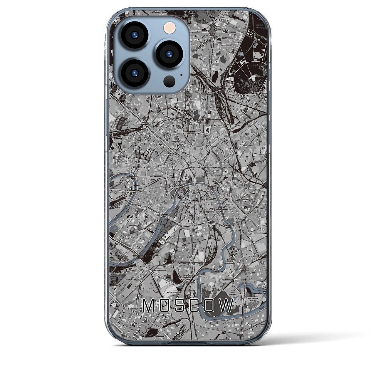 【モスクワ(ロシア)】地図柄iPhoneケース(クリアタイプ)