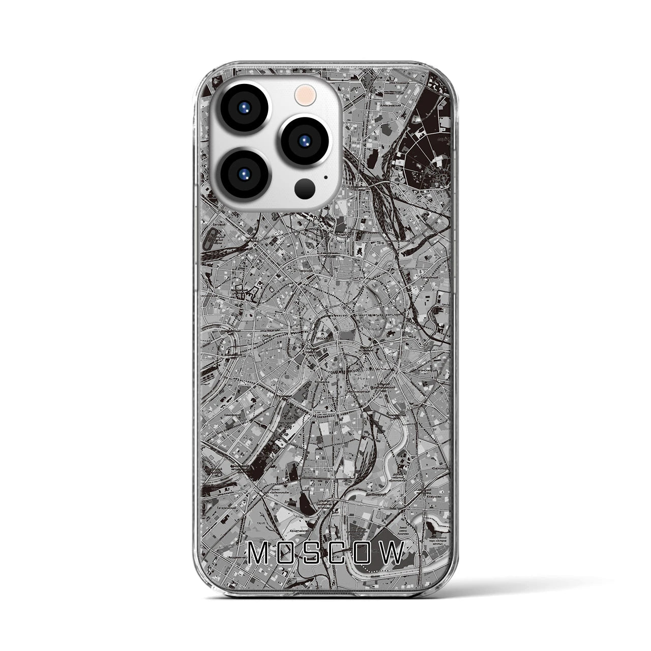 【モスクワ(ロシア)】地図柄iPhoneケース(クリアタイプ)