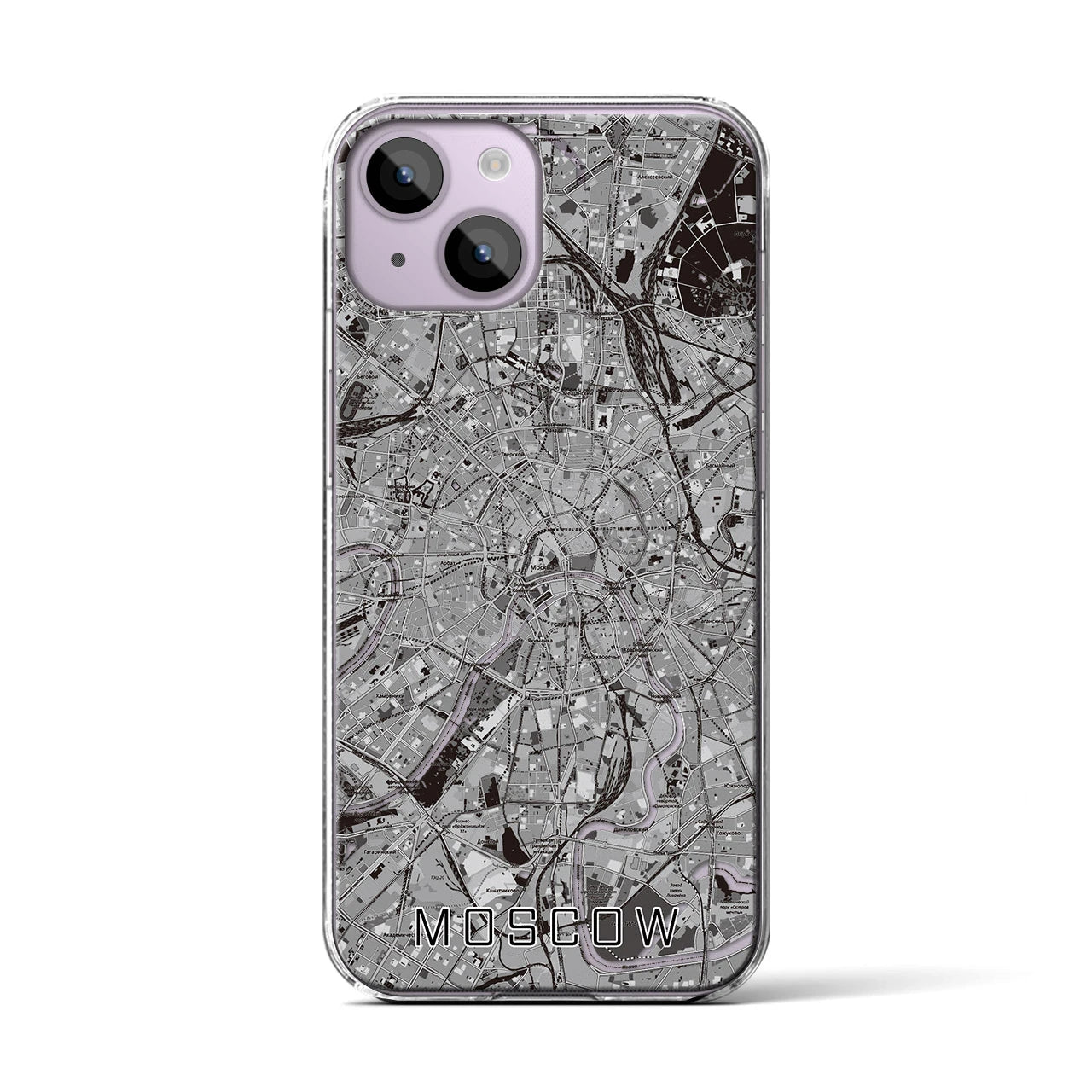 【モスクワ(ロシア)】地図柄iPhoneケース(クリアタイプ)